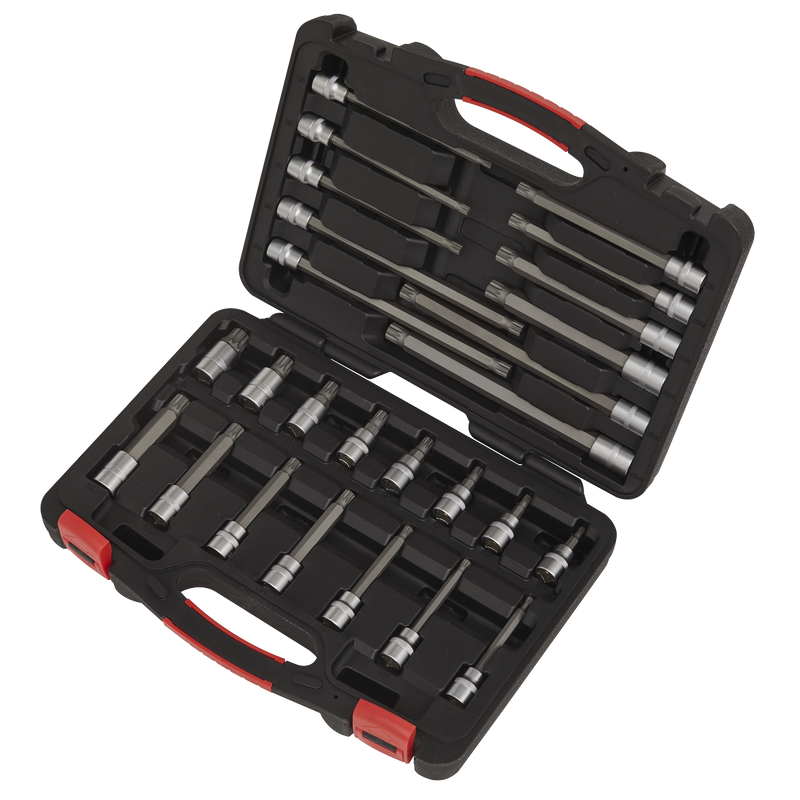 Sealey Premier Platinum Spline Socket Bit Set 3/8" Drive 26 Piece