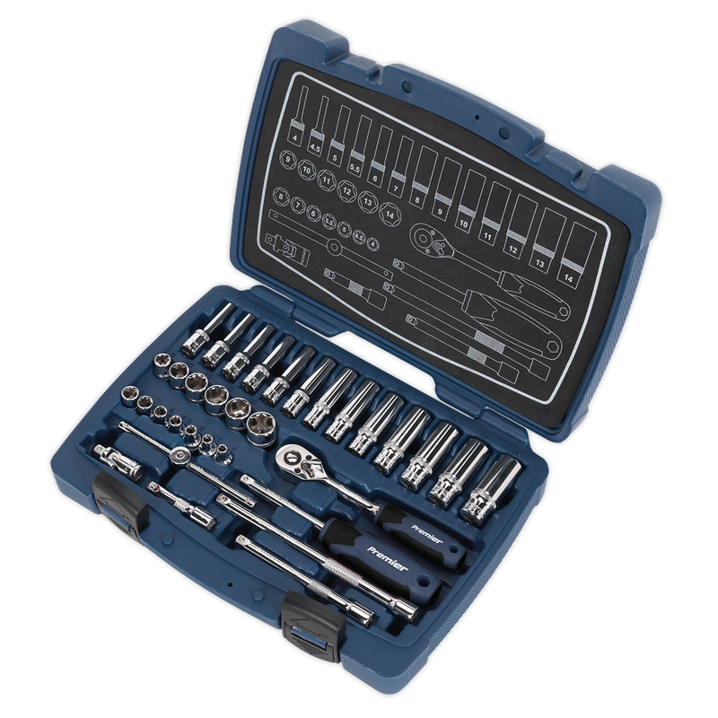 Sealey Premier Socket Set 1/4"Sq Drive 33 Piece AK8990