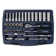 Sealey Premier Socket Set 1/4"Sq Drive 33 Piece AK8990
