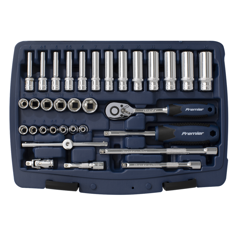 Sealey Premier Socket Set 1/4"Sq Drive 33 Piece AK8990