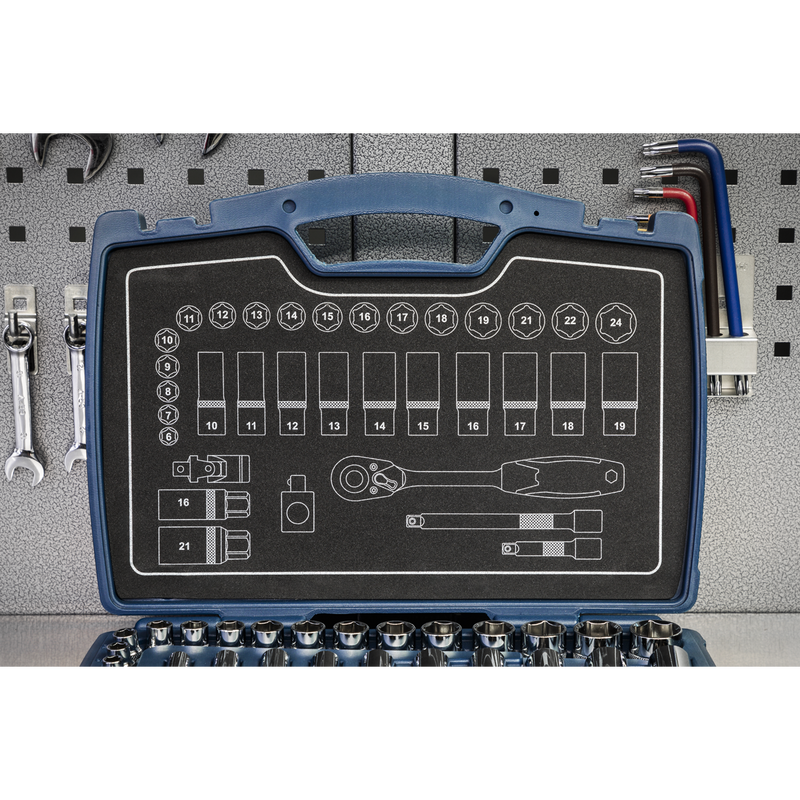 Sealey Premier Socket Set 3/8"Sq Drive 34 Piece