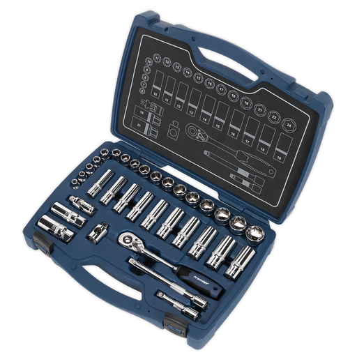 Sealey Premier Socket Set 3/8"Sq Drive 34 Piece