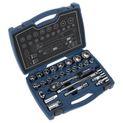 Sealey Premier Socket Set 1/2" Sq Drive 26 Piece with Ratchet Wrench