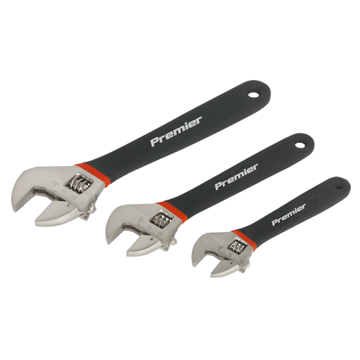 Sealey Premier Adjustable Wrench Set 3 Piece AK907 Jaw Capacity 20-30mm
