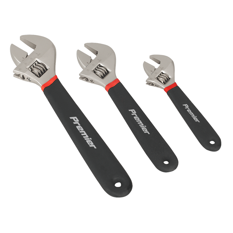 Sealey Premier Adjustable Wrench Set 3 Piece AK907 Jaw Capacity 20-30mm