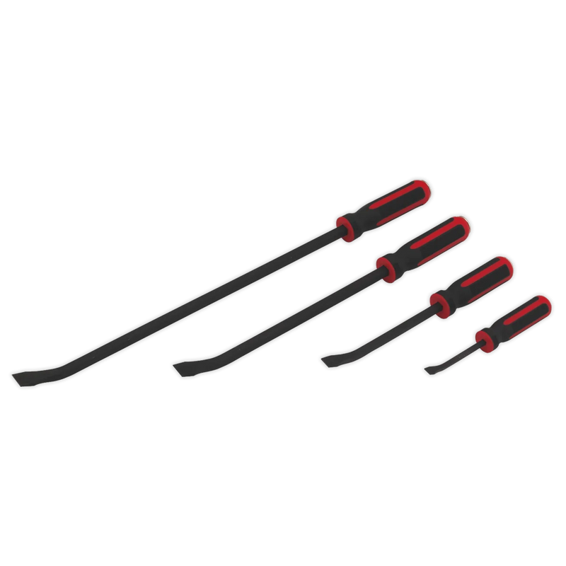 Sealey Premier Angled Pry Bar Set 4 Piece with Hammer Cap 200-610mm