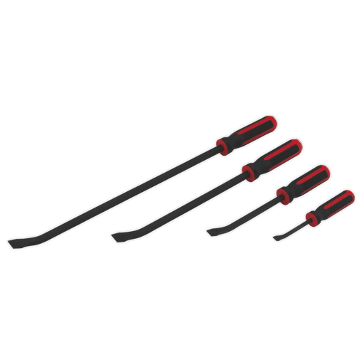 Sealey Premier Angled Pry Bar Set 4 Piece with Hammer Cap 200-610mm