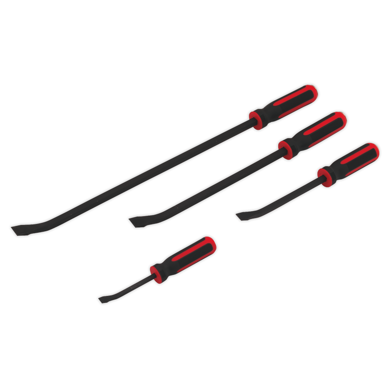 Sealey Premier Angled Pry Bar Set 4 Piece with Hammer Cap 200-610mm