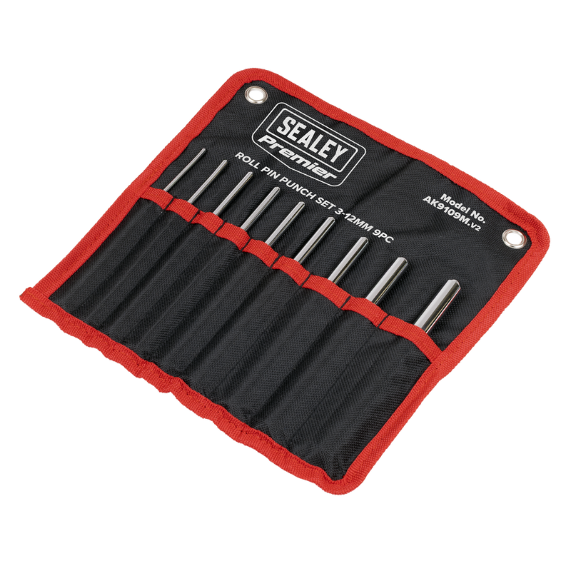 Sealey Premier Roll Pin Punch Set 3-12mm 9 Piece AK9109M