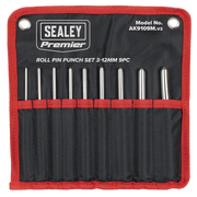 Sealey Premier Roll Pin Punch Set 3-12mm 9 Piece AK9109M