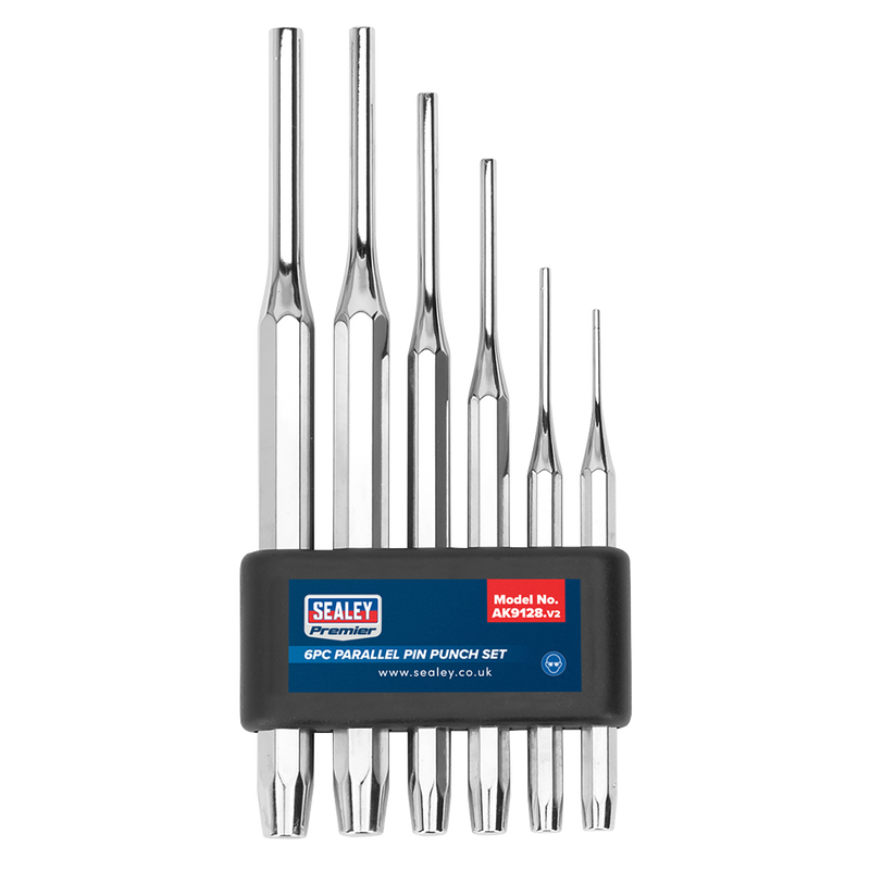 Sealey Premier Parallel Pin Punch Set 6 Piece - Chrome Vanadium Steel