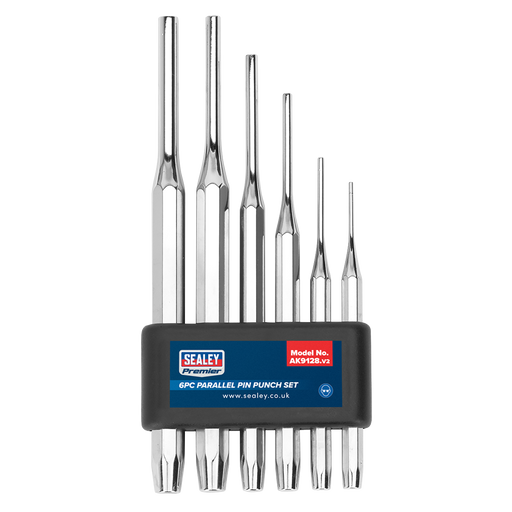 Sealey Premier Parallel Pin Punch Set 6 Piece - Chrome Vanadium Steel