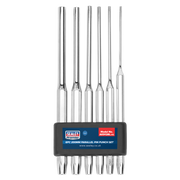 Sealey Premier Long Parallel Pin Punch Set 6 Piece 200mm