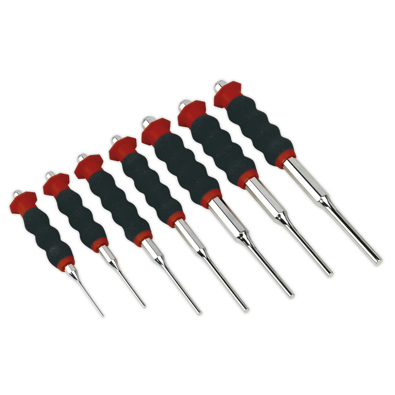 Sealey Premier Sheathed Parallel Pin Punch Set 7 Piece Ø2-Ø8mm