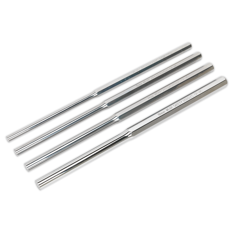 Sealey Premier Extra-Long Parallel Pin Punch Set 4 Piece Ø10-Ø16mm 350mm