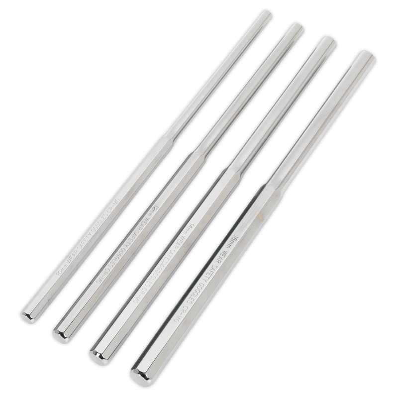 Sealey Premier Extra-Long Parallel Pin Punch Set 4 Piece Ø10-Ø16mm 350mm