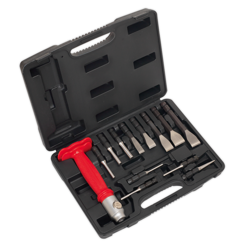 Sealey Premier Punch & Chisel Set 13 Piece AK9215 with Hammer-Thru Grip