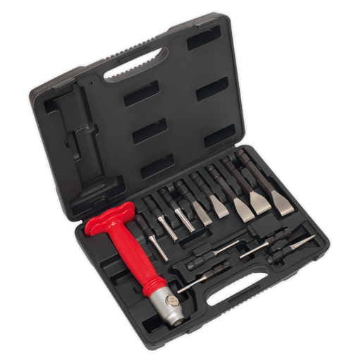 Sealey Premier Punch & Chisel Set 13 Piece AK9215 with Hammer-Thru Grip