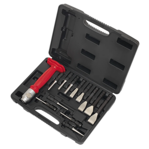 Sealey Premier Punch & Chisel Set 13 Piece AK9215 with Hammer-Thru Grip