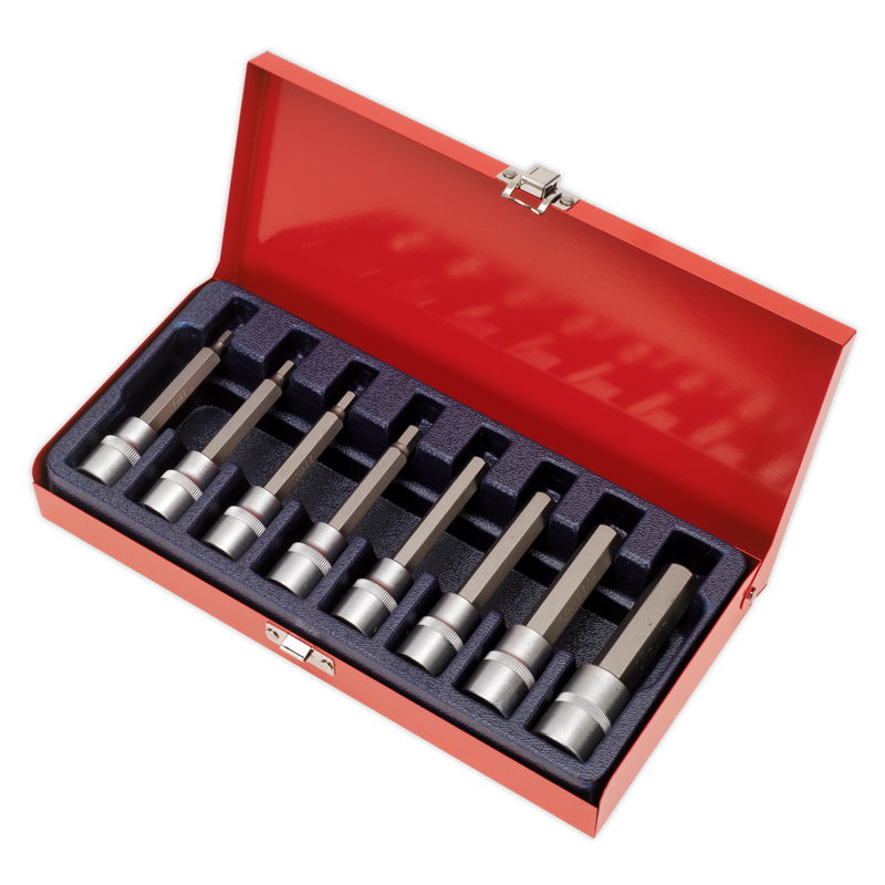 Sealey Premier Hex Socket Bit Set 1/2"Sq Drive 8 Piece