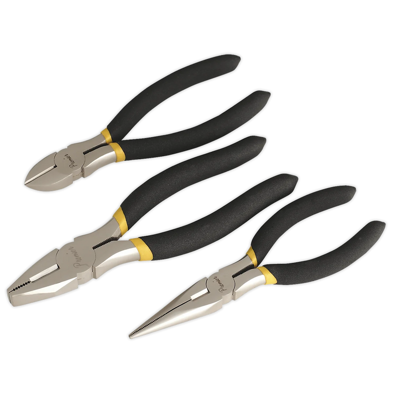 Sealey Premier Pliers Set 3 Piece Ni-Fe Finish 175mm/160mm/155mm