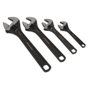 Sealey Premier Adjustable Wrench Set 4 Piece - Jaw Capacity 19-34mm