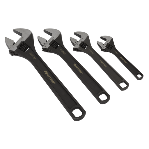 Sealey Premier Adjustable Wrench Set 4 Piece - Jaw Capacity 19-34mm