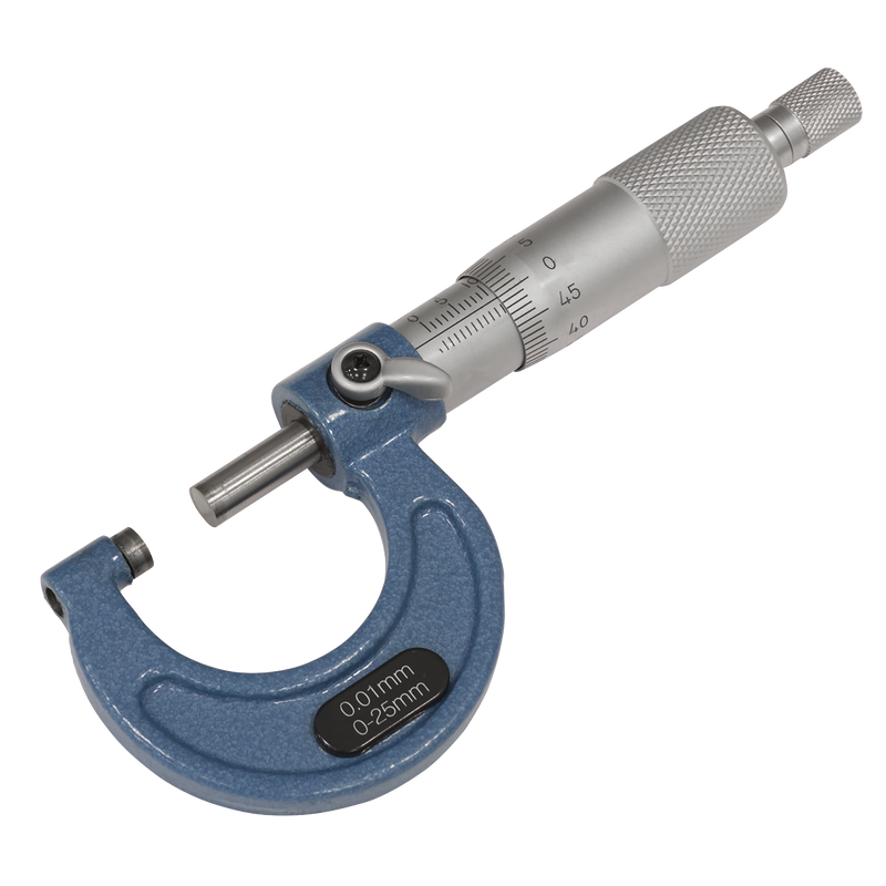 Sealey External Micrometer 0-25mm Accuracy ±0.01mm