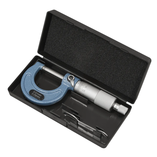 Sealey External Micrometer 0-25mm Accuracy ±0.01mm
