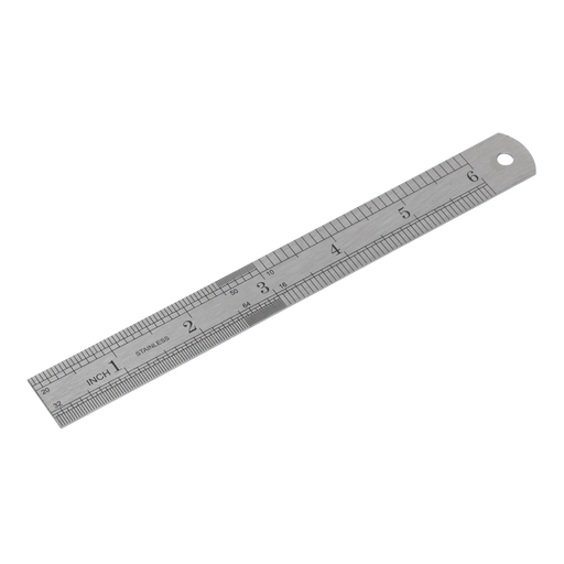 Sealey Stainless Steel Rule 6" (150mm) Measuring Tool