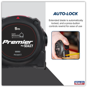 Sealey Premier Tape Measure 5m x 19mm Model AK9852