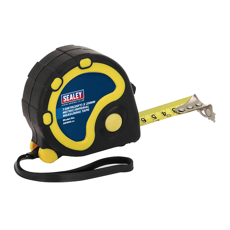 Sealey Tape Measure 7.5m x 25mm Metric/Imperial AK990