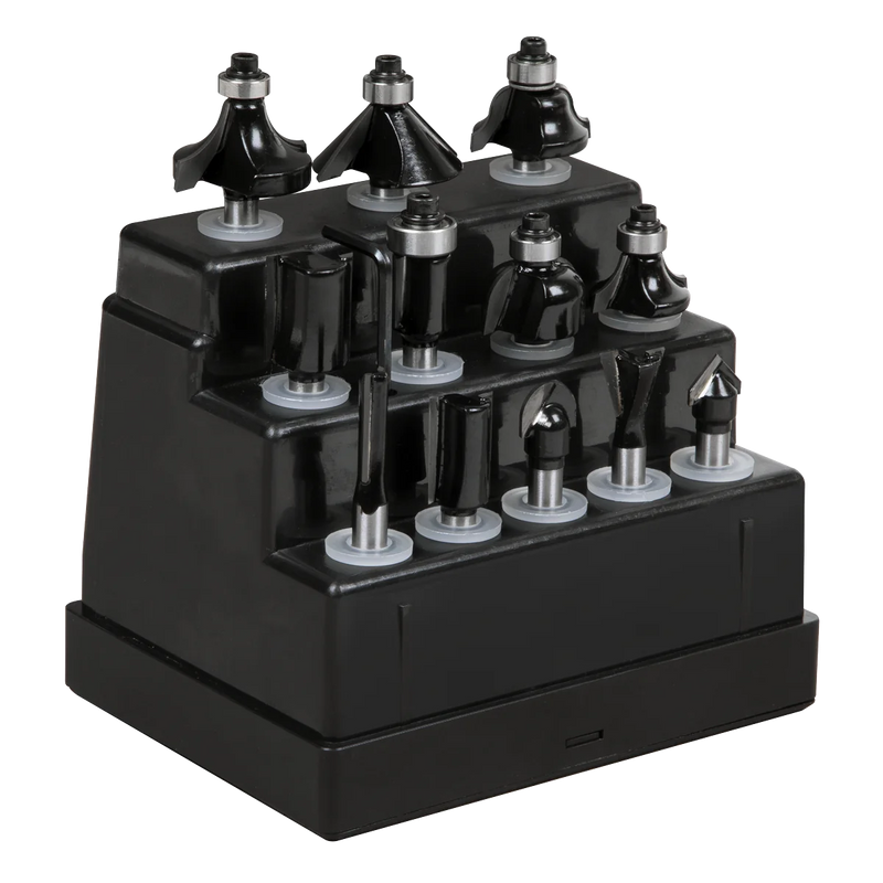 Sealey Router Bit Set 1/4" Shank 12 Piece with Storage Case