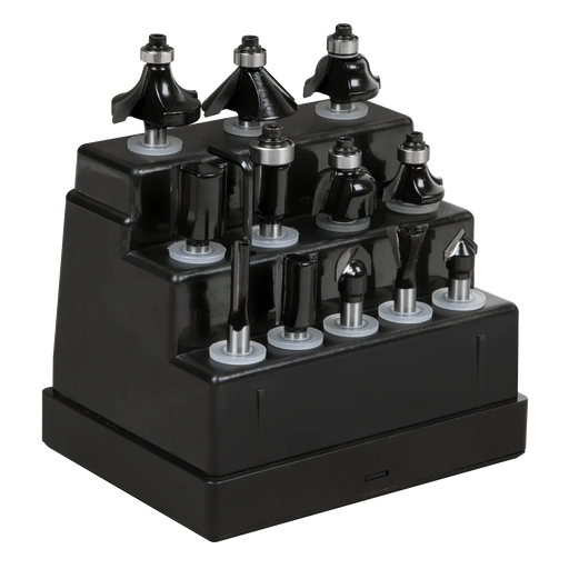 Sealey Router Bit Set 1/4" Shank 12 Piece with Storage Case