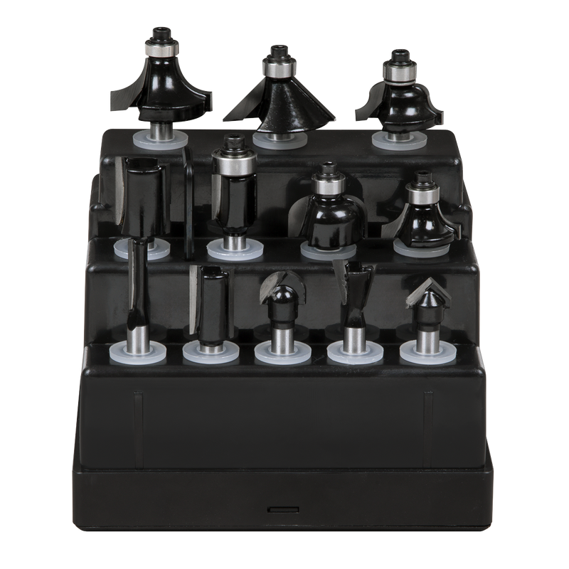 Sealey Router Bit Set 1/4" Shank 12 Piece with Storage Case
