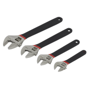 Sealey Premier Adjustable Wrench Set 4 Piece 150-300mm Jaw Capacity 20-34mm