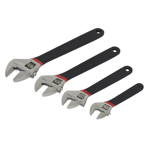 Sealey Premier Adjustable Wrench Set 4 Piece 150-300mm Jaw Capacity 20-34mm
