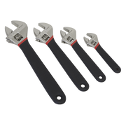Sealey Premier Adjustable Wrench Set 4 Piece 150-300mm Jaw Capacity 20-34mm