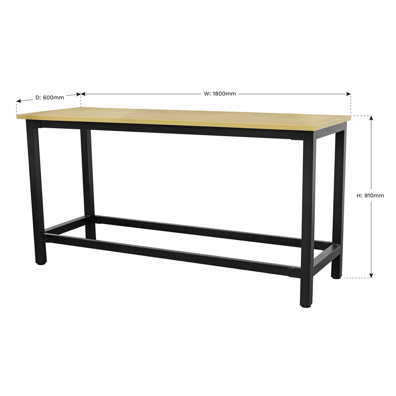 Sealey Workbench AP0618 1.8m Steel Frame 500kg Load Capacity