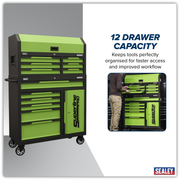 Sealey Tool Chest & Rollcab AP1080HVG 12 Drawer Green