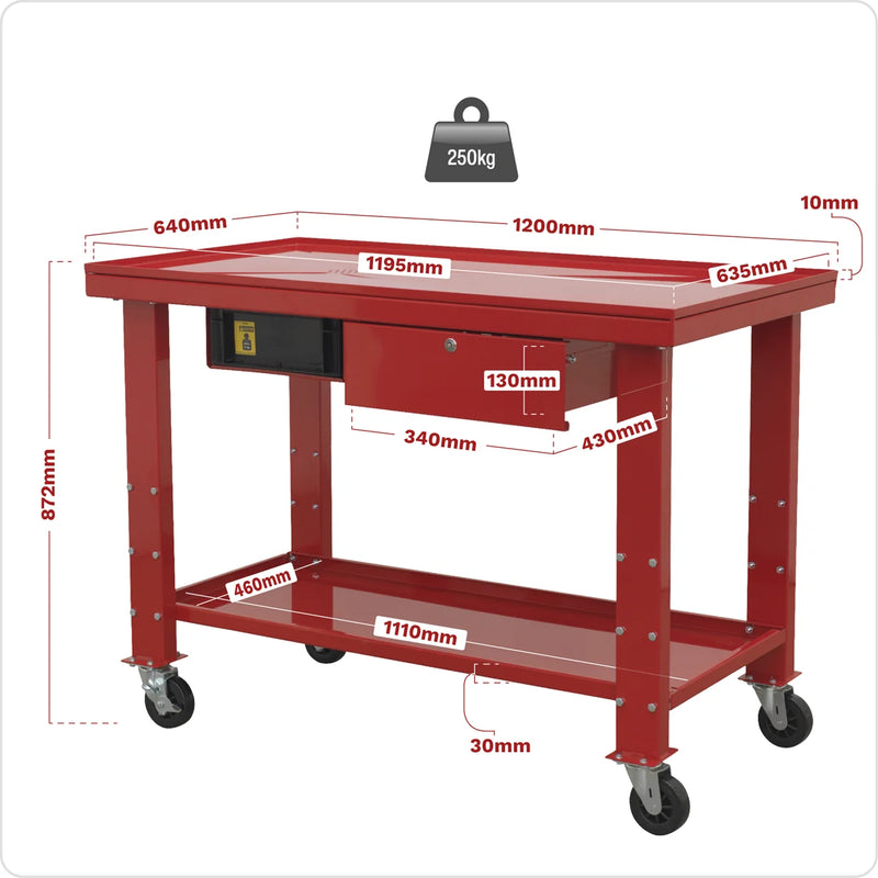 Sealey Mobile Engine Repair Workbench AP1200MW 250kg Capacity