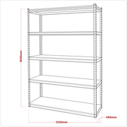 Sealey Racking Unit AP1200R 1100kg Capacity 5 Shelves