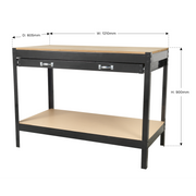 Sealey Workbench with Drawer 1.2m - 100kg Capacity