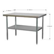 Sealey Stainless Steel Workbench AP1248SS 1.2m Capacity 100kg