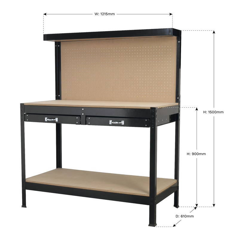 Sealey Workstation AP12600 with 2 Drawers 1.2m