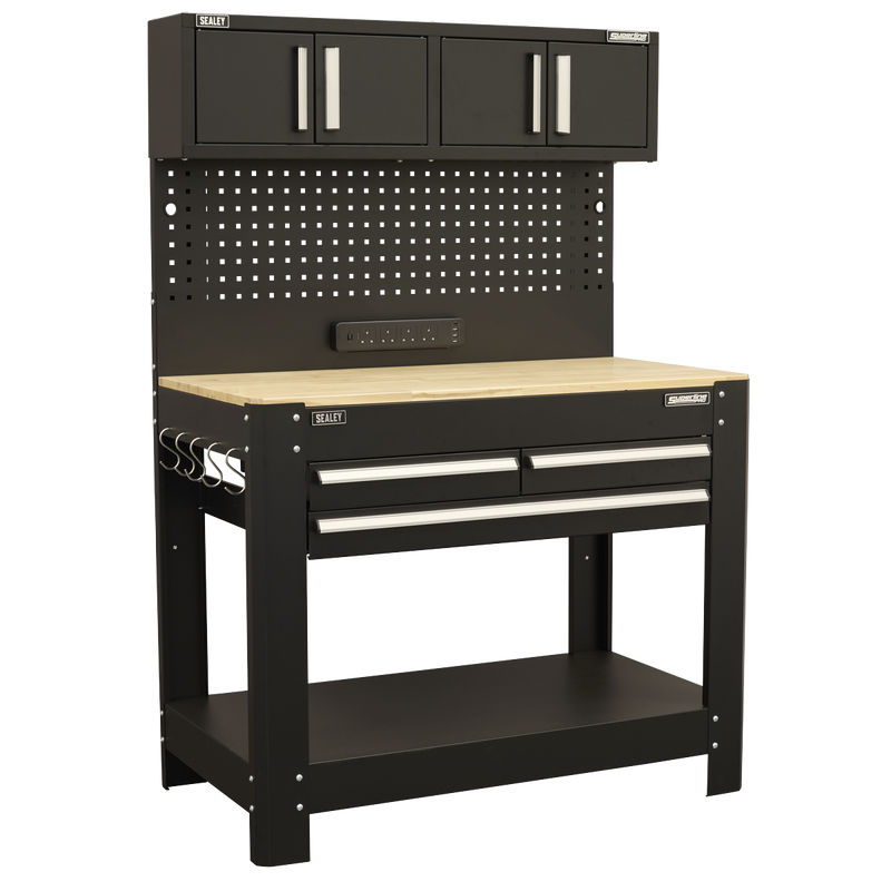 Sealey Superline PRO Workbench AP12701 1142x612x1678mm with Pegboard