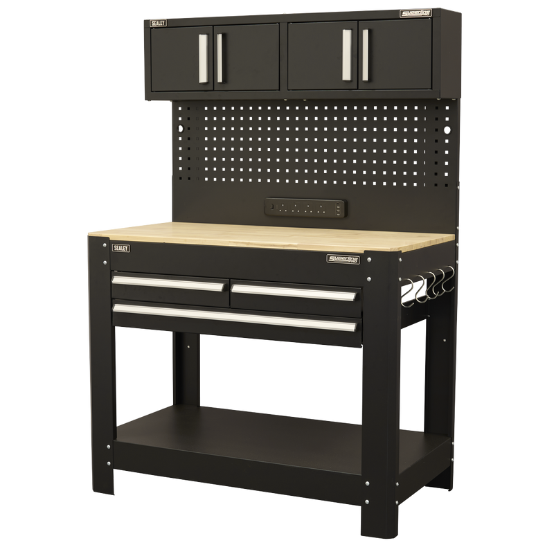 Sealey Superline PRO Workbench AP12701 1142x612x1678mm with Pegboard