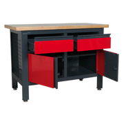 Sealey Workbench AP1372A 1200mm with 2 Drawers & 2 Cupboards