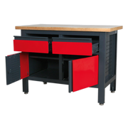 Sealey Workbench AP1372A 1200mm with 2 Drawers & 2 Cupboards