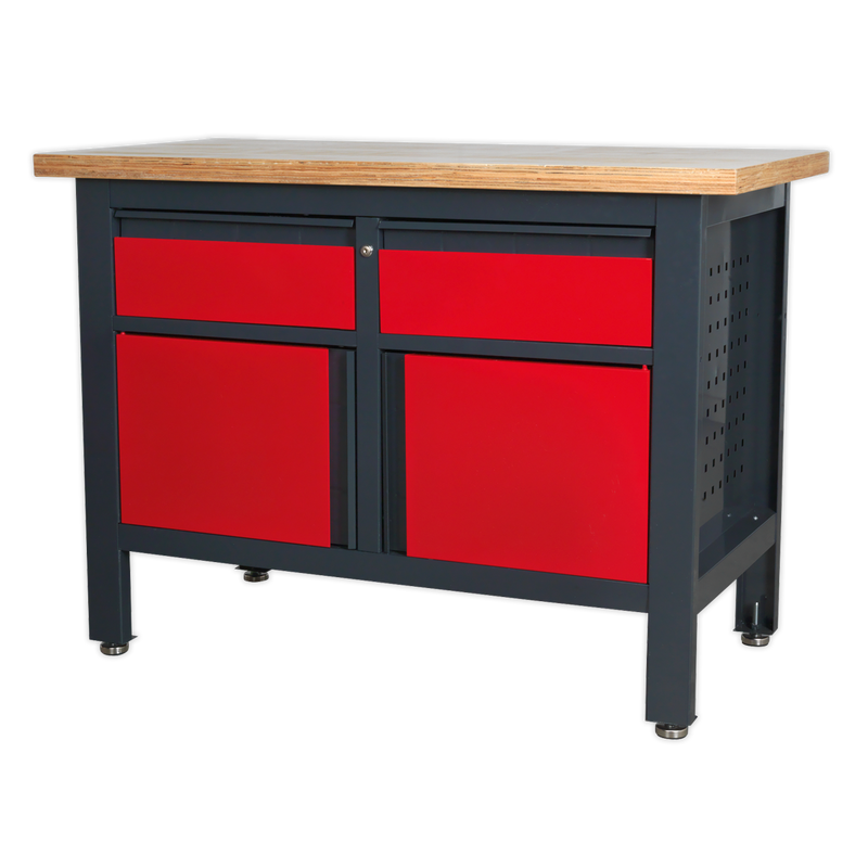 Sealey Workbench AP1372A 1200mm with 2 Drawers & 2 Cupboards
